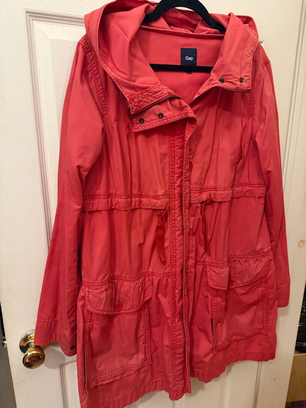 GAP Coral Hooded Utility Jacket - Women’s L 100% Cotton